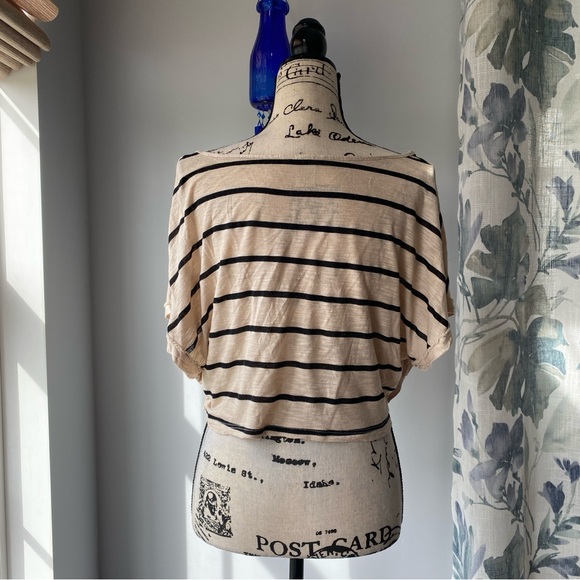 y2k Metropark 2000s striped grunge off the shoulder top  - sz small - Picture 4 of 9